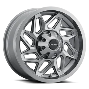 Vision Wheel ATV – 361 SPYDER – Gunmetal – 12″x7″ 2.5mm – All weather Wheels – 361-127110GM4